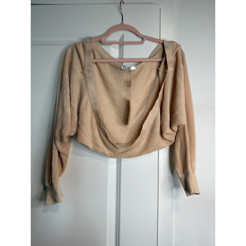 Hotouch Tan Open Knit Shrug Sweater Cropped Bolero Cardigan NWT Medium